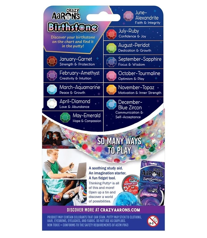 Crazy Aaron’s Birthstone Thinking Putty® – Shimmering Sensory Fidget Putty