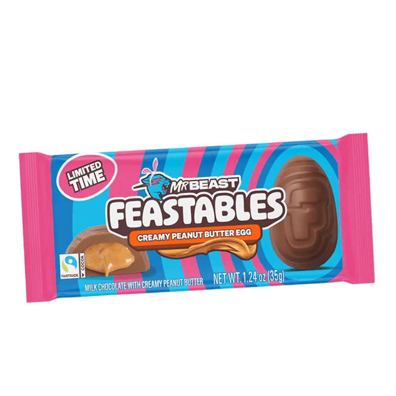 MrBeast Feastables Creamy Peanut Butter Eggs (35g) – Limited Time Easter Chocolate Treat