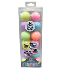 Expressions Glow In The Dark Squeeze Ball Fidget Toys (12pc) – Stress Relief Sensory Toy