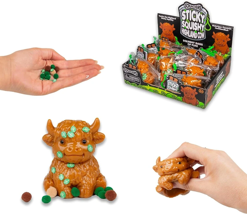 Scrunchems Sticky Squishy Highland Cow Fidget Toy (1pc)