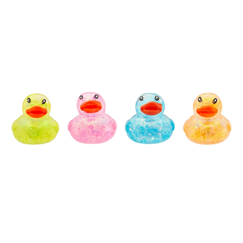 Sensory Toy Box Squishy Glitter Ducks Stress Relief Fidget Toy (4 pack)