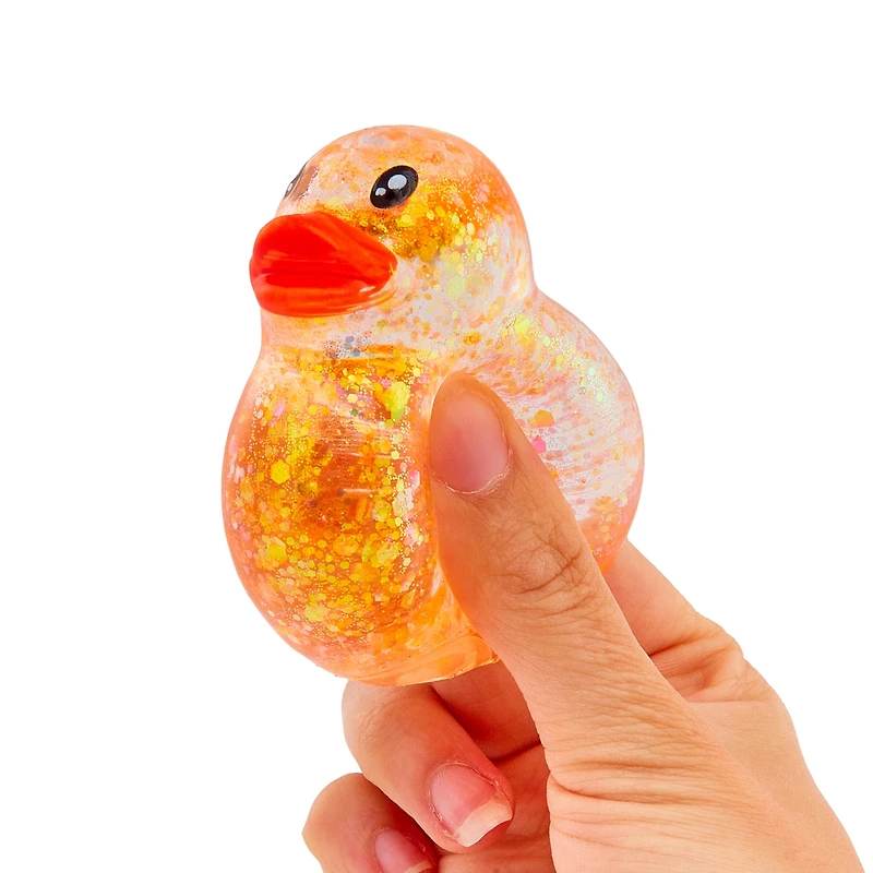 Sensory Toy Box Squishy Glitter Ducks Stress Relief Fidget Toy (4 pack)