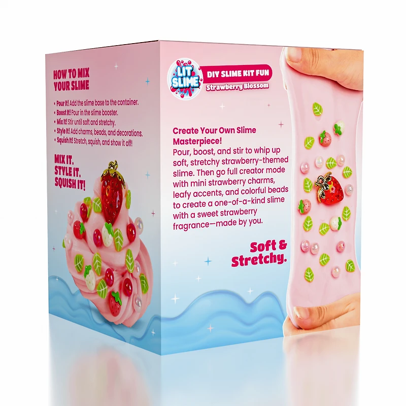 LIT Slime DIY Scented Slime Kit with Charms (1 Jar) Strawberry Blossom