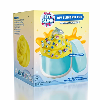 LIT Slime DIY Scented Slime Kit with Charms (1 Jar) Ocean Treasure
