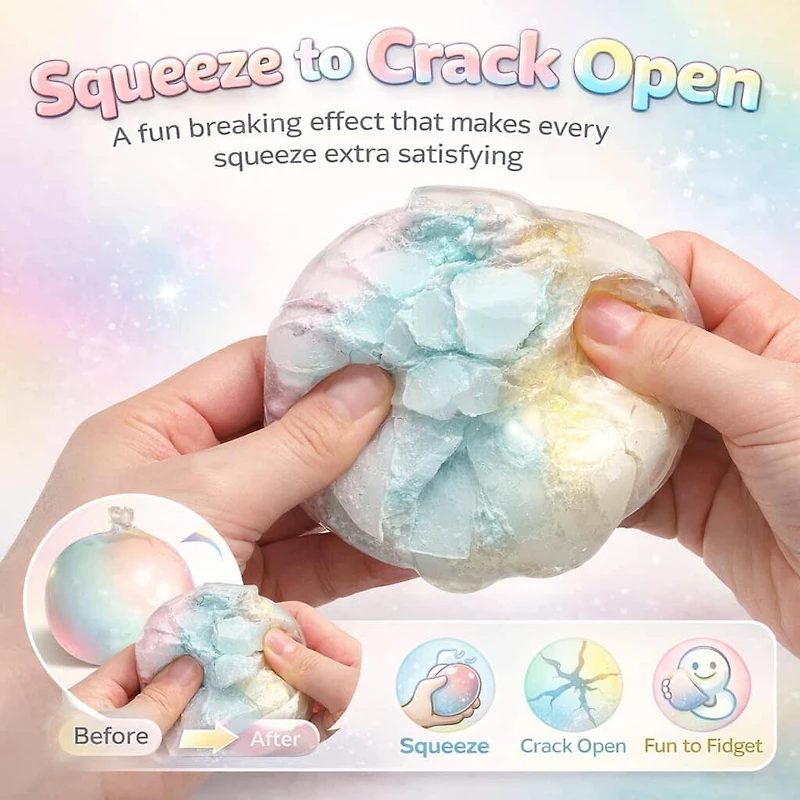 Cotton Candy Wax Cracking Squishies® 2.36" Fidget Toy (1pc)