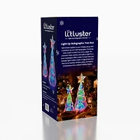 LitLuster Geometric LED Multi-Color Holographic Christmas Tree Duo
