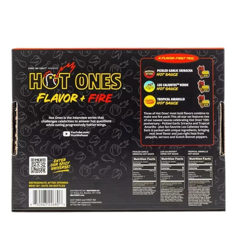 Hot Ones® Flavor + Fire Hot Sauce Trio Pack (3 X 15 Oz)
