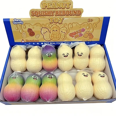 Peanut Slow Rising Squishy Stress Fidget Toy (1pc) Color Ships Assorted