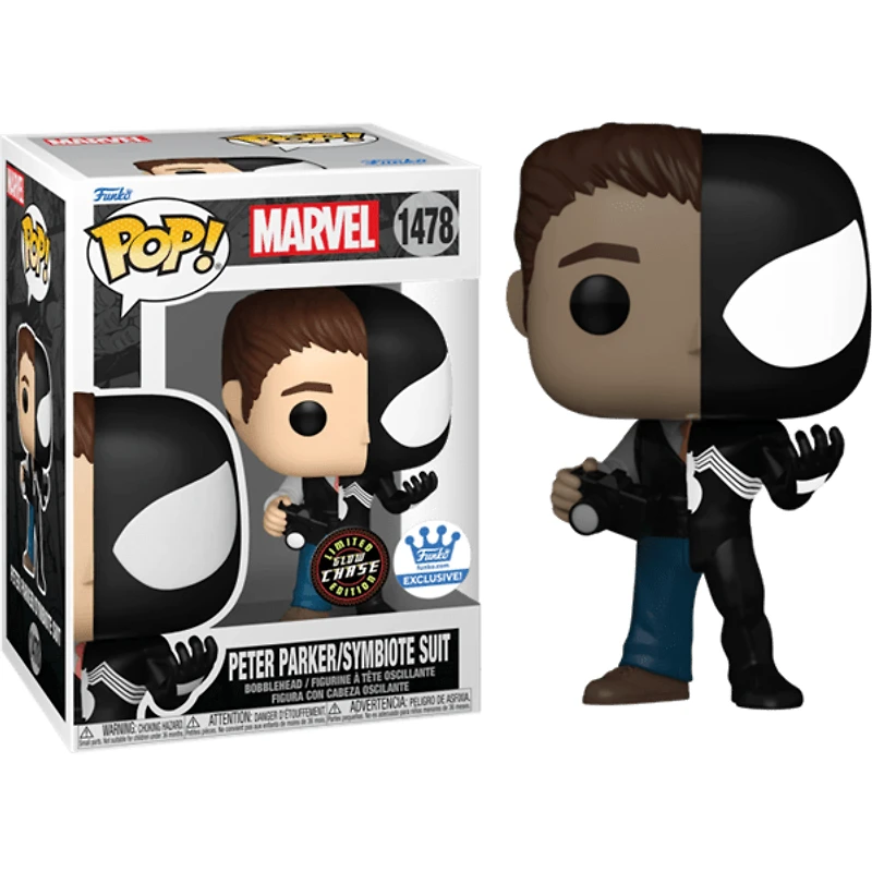Funko Pop! Marvel – Peter Parker / Symbiote Suit with Chase (Styles May Vary)