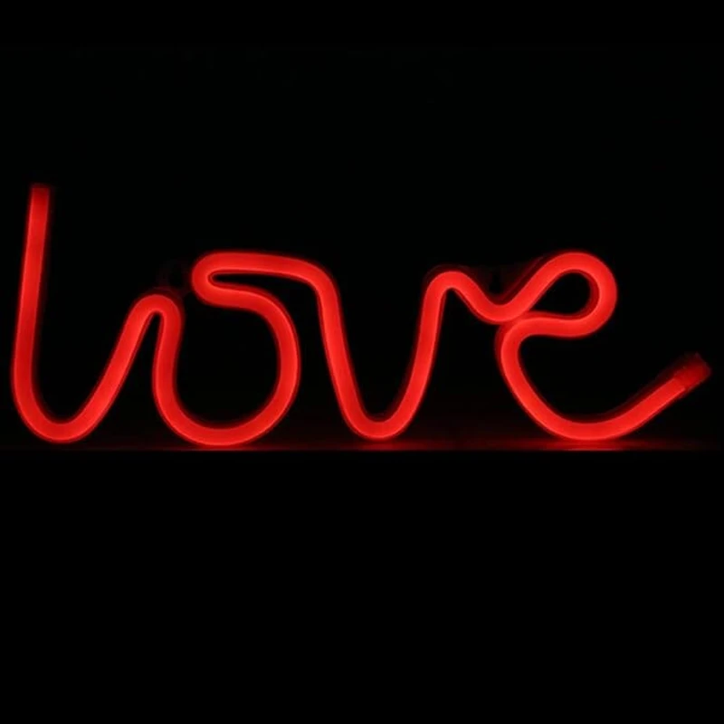 Illumina: 3D Text Red Neon Love Light
