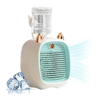 Cool Chill Cat Ear Tabletop Misting Fan Green