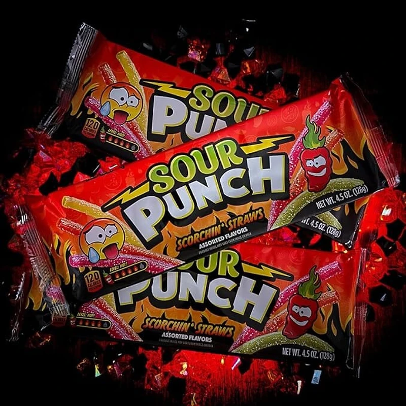 Sour Punch Scorchin Straws Tray 4.5oz