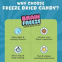 Brain Freeze x Warheads: Extreme Sour Crunch Freeze Dried Candy (3.2oz) Mixed Fruit Flavor