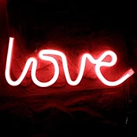 Illumina: 3D Text Red Neon Love Light