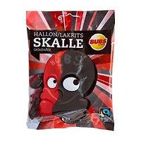 BUBS Godis: Raspberry Liquorice Skull Candy (90g) Made in Sweden