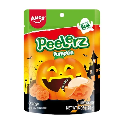 Amos Halloween Peelerz Pumpkin Gummies Candy (6 oz)