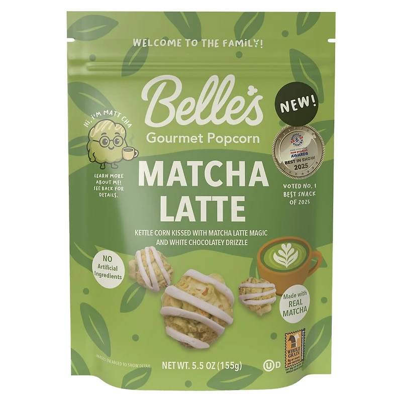 Belle's Gourmet Matcha Latte Popcorn (5.5 oz)