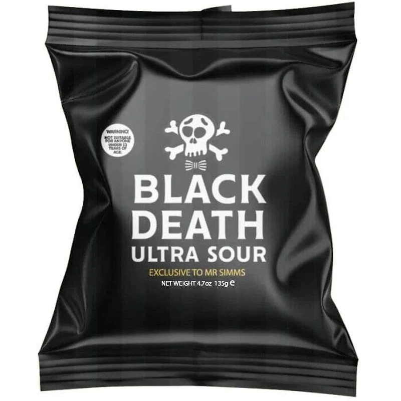 Mr. Simms Sweet Shoppe: Black Death Ultra Sour Hard Candy (Imported From England)