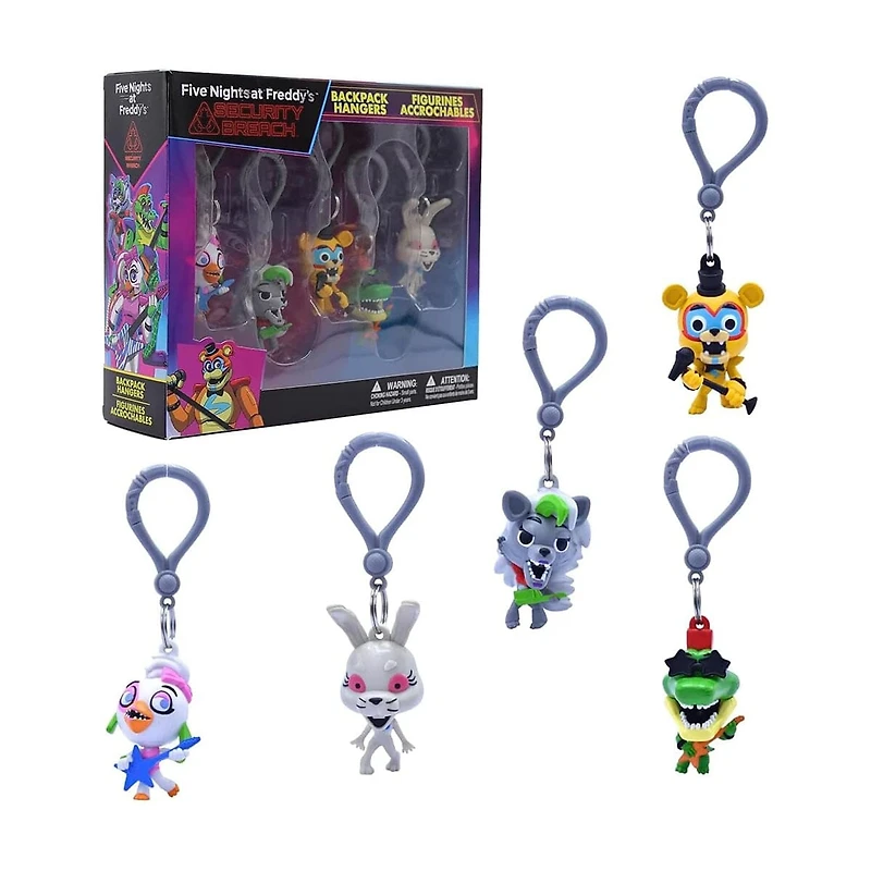 Five Nights at Freddy's Security Breach Backpack Hangers S1 (5 Pack)