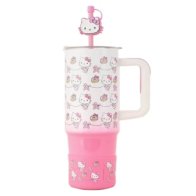 Hello Kitty Sanrio 30 oz. Stainless Steel Tumbler with Straw Charm & Silicone Boot