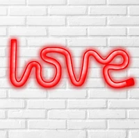 Illumina: 3D Text Red Neon Love Light