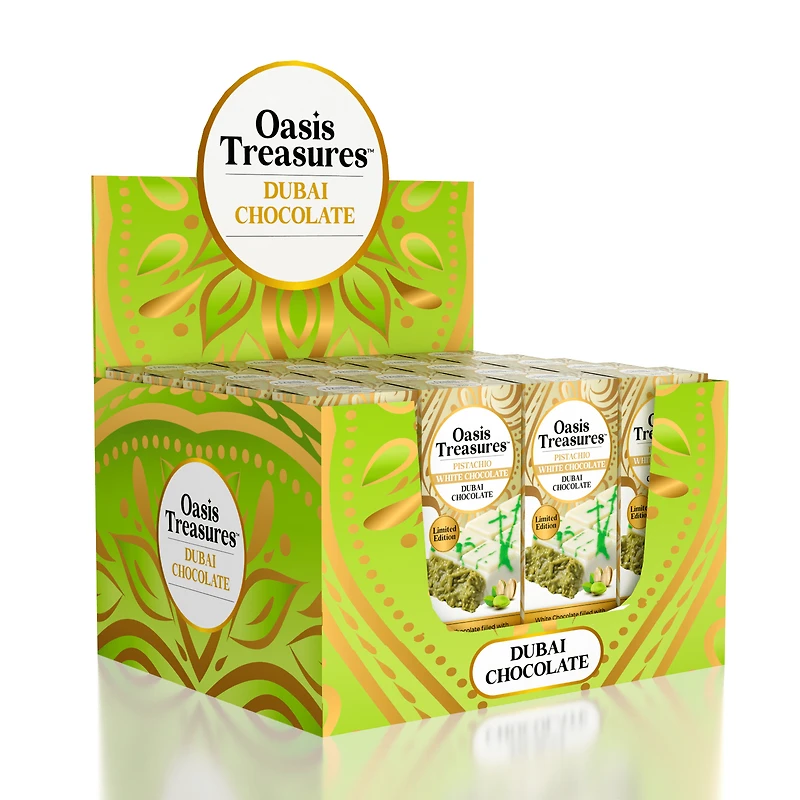 Dubai Pistachio White Chocolate Bar Pistachio by Oasis Treasures (75g)