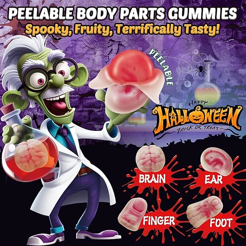 Amos Halloween Peelerz Body Parts Gummies Candy (7.05 oz)