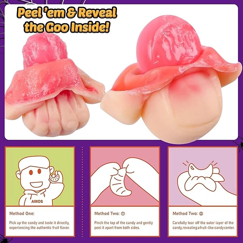 Amos Halloween Peelerz Body Parts Gummies Candy (7.05 oz)