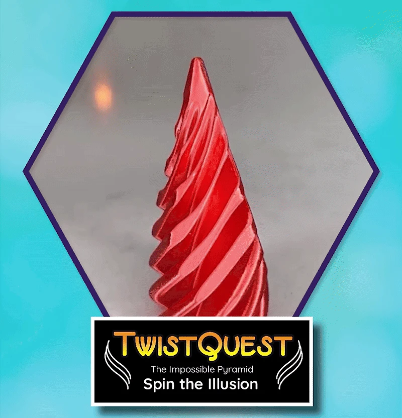 Twist Quest: 3D Printed Fidget Spiral Cone Toy ( & Black