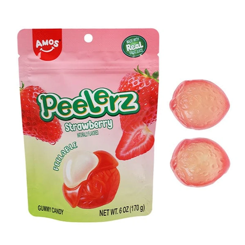 Amos 4D Peelerz Peelable Fruit Gummy Candy (6oz) Multiple Flavors