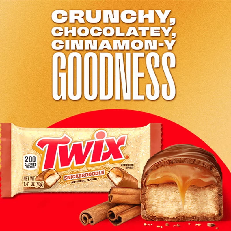 TWIX Snickerdoodle Cookie Chocolate Candy Bars, 1.4 Oz Pack