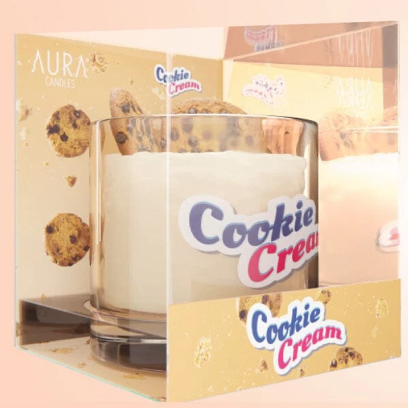 Aura Candles: Cookies & Milk Scented Novelty Candle (14oz)