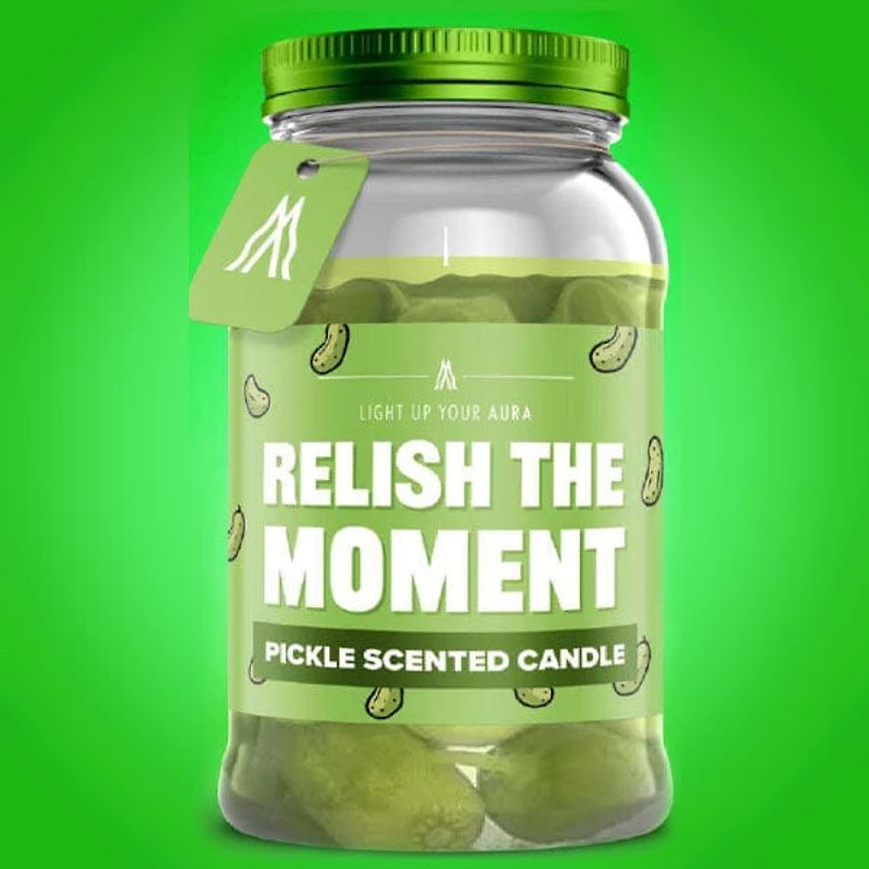 Aura Candles: Pickle Jar Scented Novelty Candle (14oz)