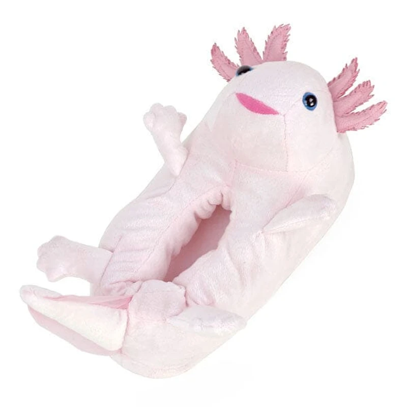 Plush Axolotl Slippers Unisex Rubber Sole Shoe (1 Pair) One-Size-Fits-Most