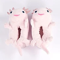 Plush Axolotl Slippers Unisex Rubber Sole Shoe (1 Pair) One-Size-Fits-Most