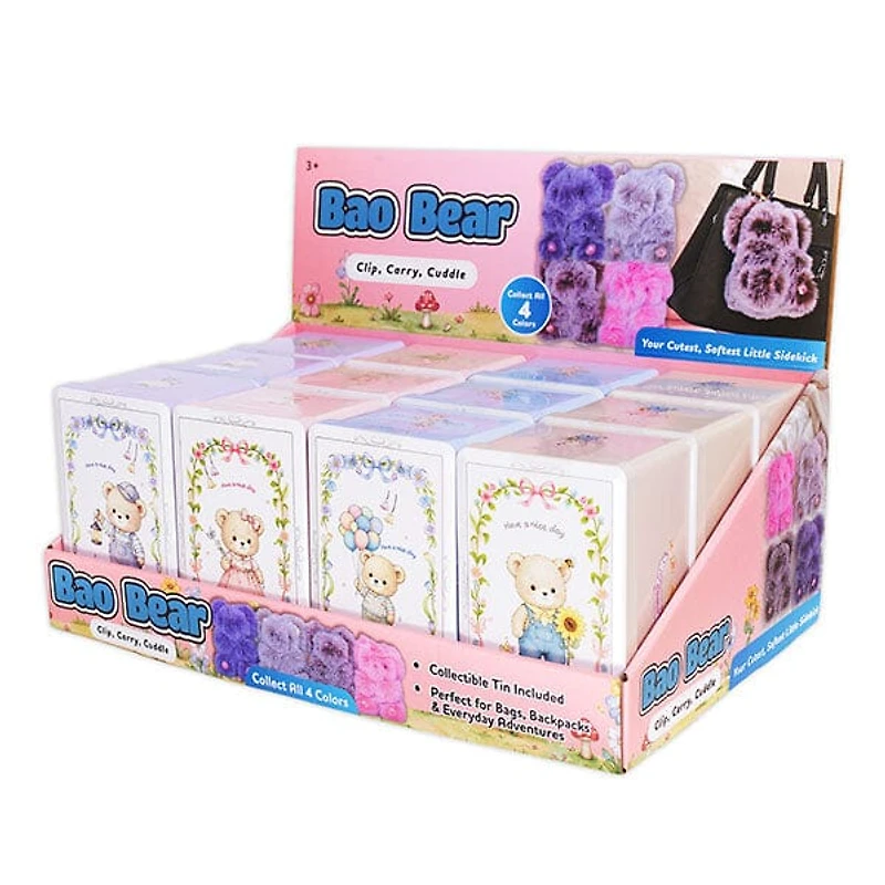 Bao Bear Furry Kawaii Plush Keychain Mystery Tin (1pc)