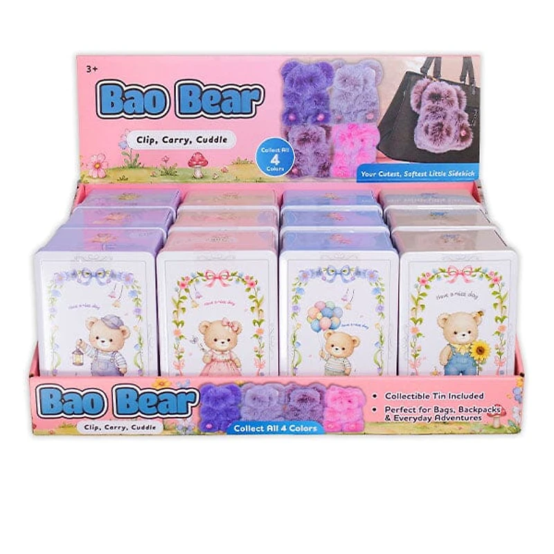 Bao Bear Furry Kawaii Plush Keychain Mystery Tin (1pc)