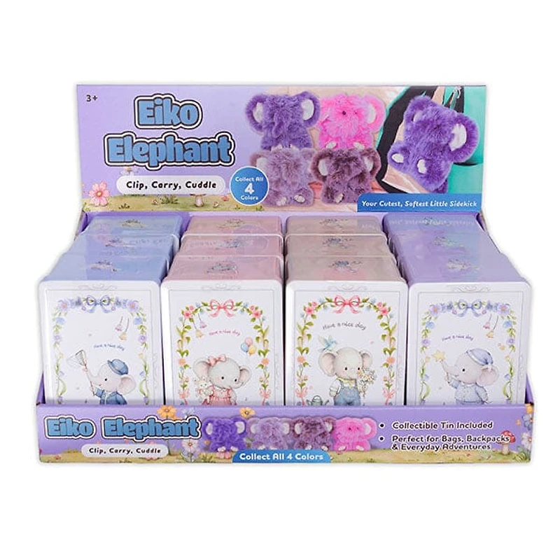Eiko Elephant Furry Kawaii Plush Keychain Mystery Tin (1pc)