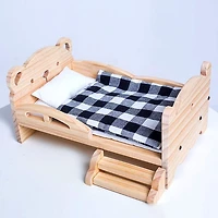 Wooden Bed Frame & Mattress For Dolls (Includes Blanket & Pillow) - Petite Threads