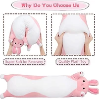 Long Animal Plush Toy Styles (3FT Long!) | Pink Bunny