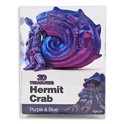 3D Treasures 3D-Printed Articulated Hermit Crab Fidget Toy (Multiple Colors)