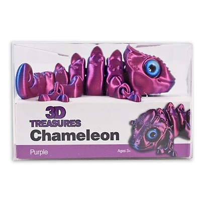 3D Treasures 3D-Printed Articulated Chameleon Fidget Toy (Multiple Colors)