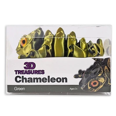 3D Treasures 3D-Printed Articulated Chameleon Fidget Toy (Multiple Colors)