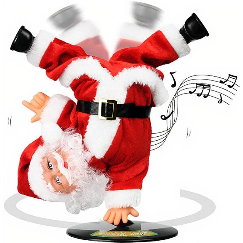 Jolly Moves: Breakdancing Handstand Santa Claus Fun Christmas Decor