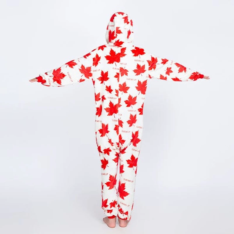 Cozy Cuddler "Elbows Up!" Canada Flannel Onesie For Adults & Kids (1pc) Multiple Sizes