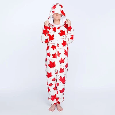 Cozy Cuddler "Elbows Up!" Canada Flannel Onesie For Adults & Kids (1pc) Multiple Sizes