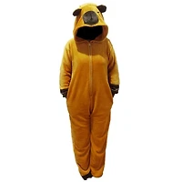 Cozy Cuddler Capybara Flannel Onesie For Adults & Kids (1pc) Multiple Sizes