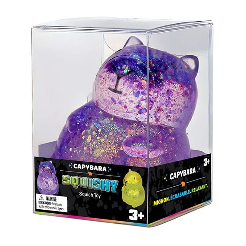 Capybara Kawaii Sparkly Stress Ball Squishy Fidget Toy (1pc) Color Ships Assorted