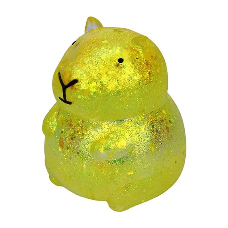 Capybara Kawaii Sparkly Stress Ball Squishy Fidget Toy (1pc) Color Ships Assorted