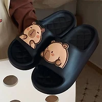 Shhhandals Cartoon Capybara Unisex Anti-Slip Foam Cloud Slides - Black (Multiple Sizes)